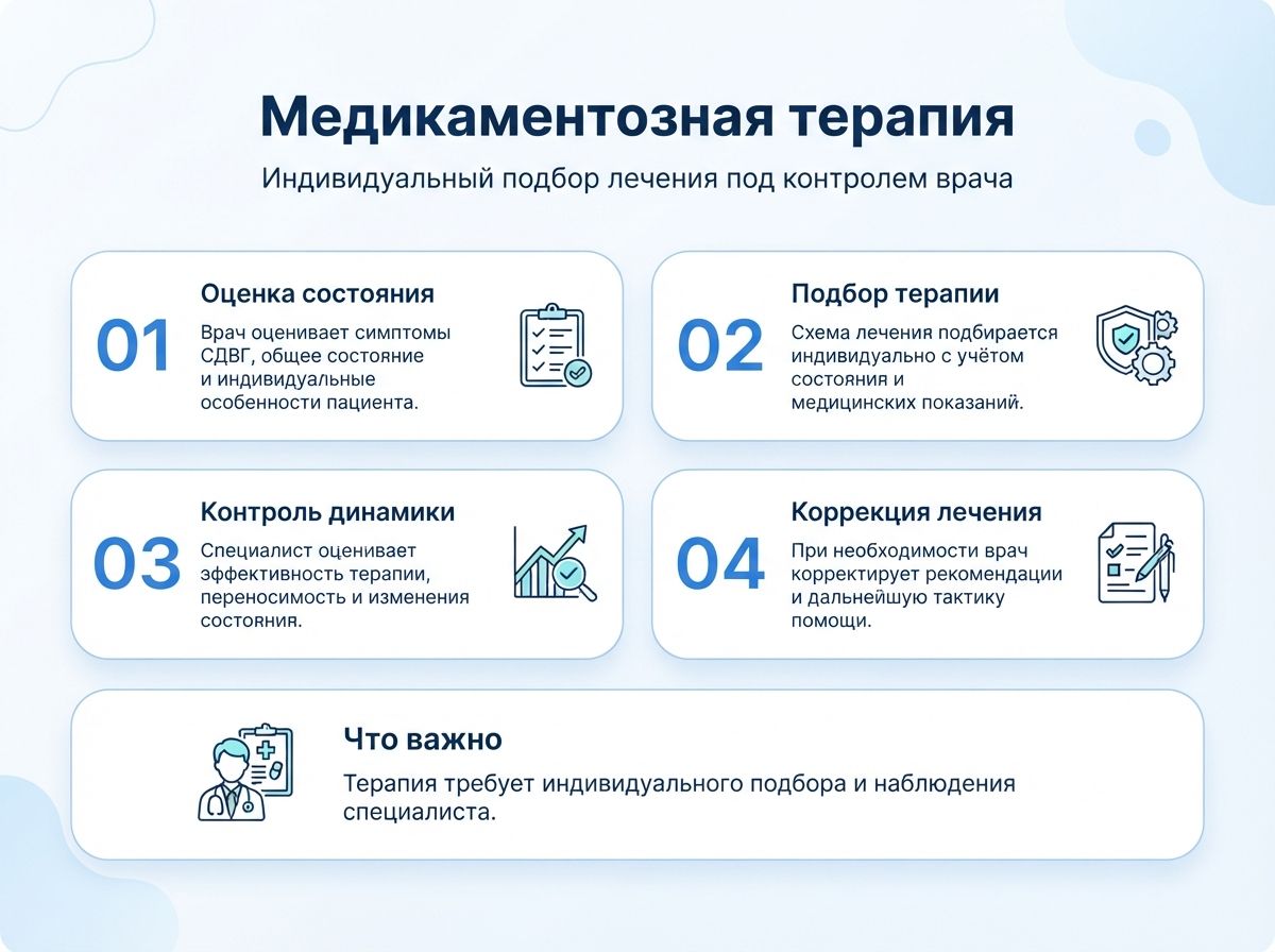 Лечение СДВГ в Корсакове у детей и взрослыхинфографика